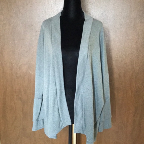 Le Lis open ribbed jersey bell sleeve cardigan - Picture 1 of 5